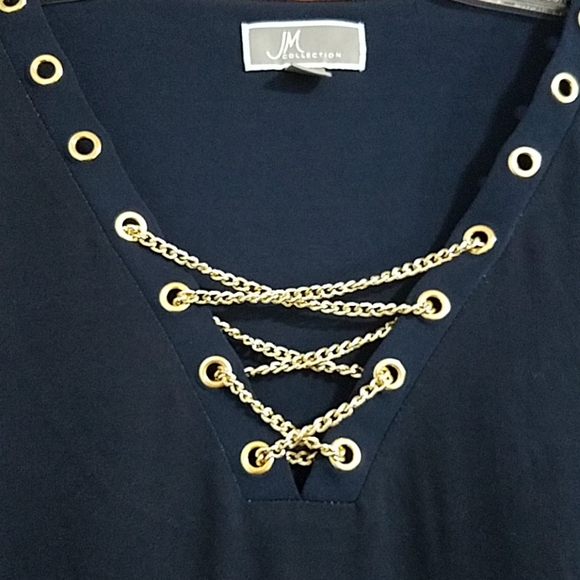 NWT JM Collection embellished v-neck floral tunic - Picture 2 of 4